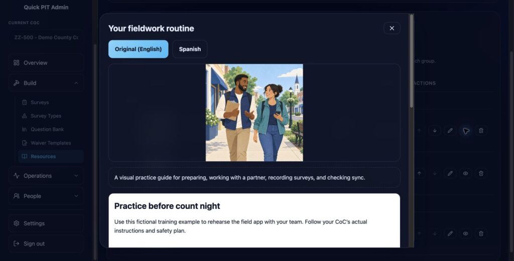 An illustrated resource preview showing the complete cover image and training content. Dark mode.